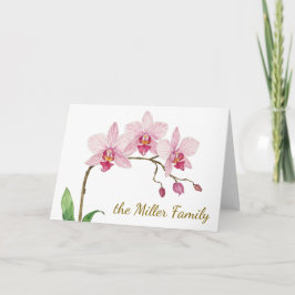 Orchid Flower Watercolor Kort
