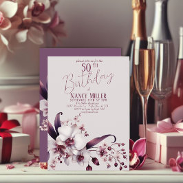 Orchid Flowers 50:e födelsedagsinbjudan Inbjudningar