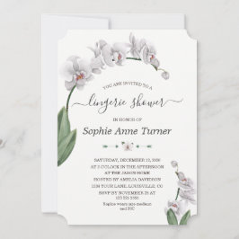 Orchid Flowers Bloom Calligraphy Lingerie Shower Inbjudningar