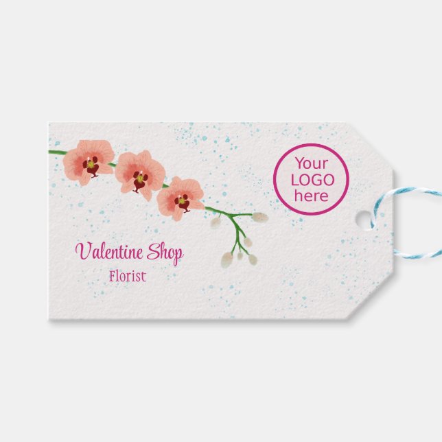 Orchid Flowers Florist Business Presentetikett (Framsidan (Horisontell))