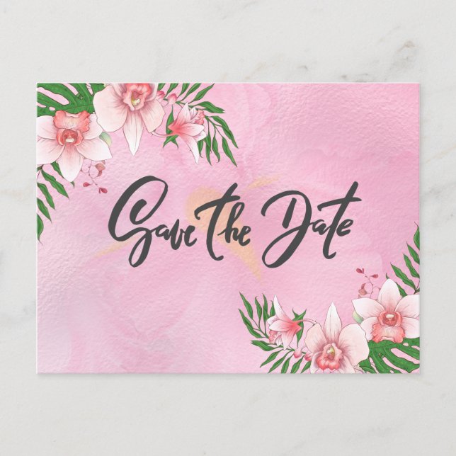 Orchid Flowers sparar datumet Vykort (Framsida)