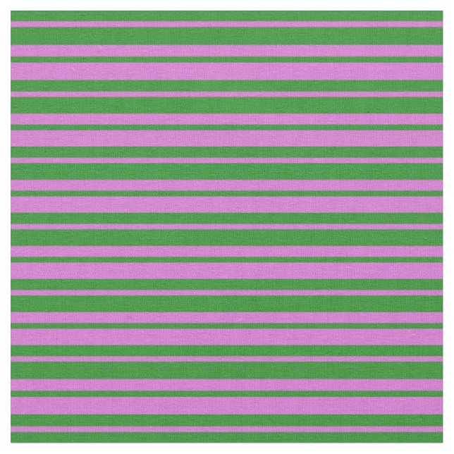 Orchid & Forest Grönt Stripe Mönster Tyg (Närbild)