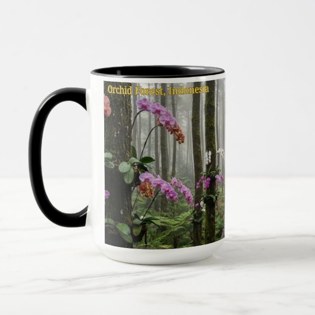 Orchid Forest Indonesia Pine Woodland Nature Mugg (Vänster)