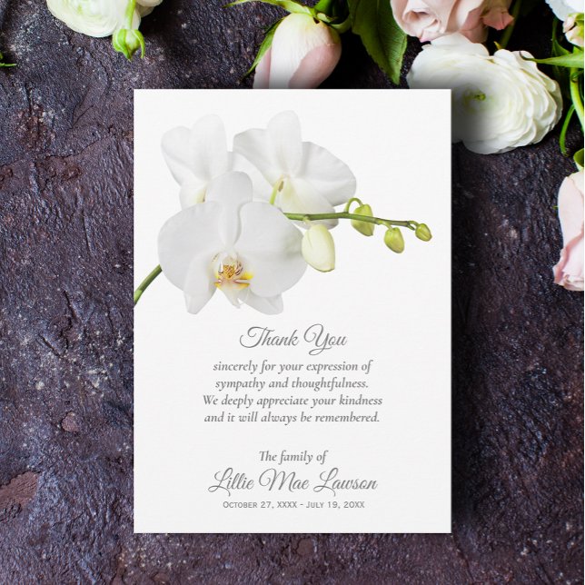 Orchid Funeral Firande of Life - tackkort Inbjudningar (Skapare uppladdad)