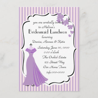 Orchid Gown Bridesmaid Card Inbjudningar