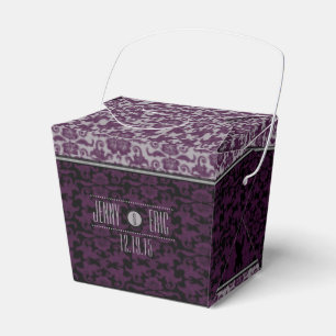Orchid Grått Chinese Brocade Bröllop som tagits ut Presentaskar