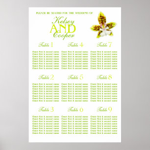Orchid grey Bröllop Seating Bord Planner 1-9 Poster