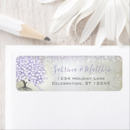 Orchid Heart Löv Träd Lilac Returadress Etikett