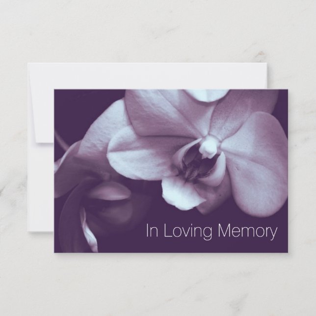 Orchid in Loving Memory Lila Firande of Life Inbjudningar (Framsida)