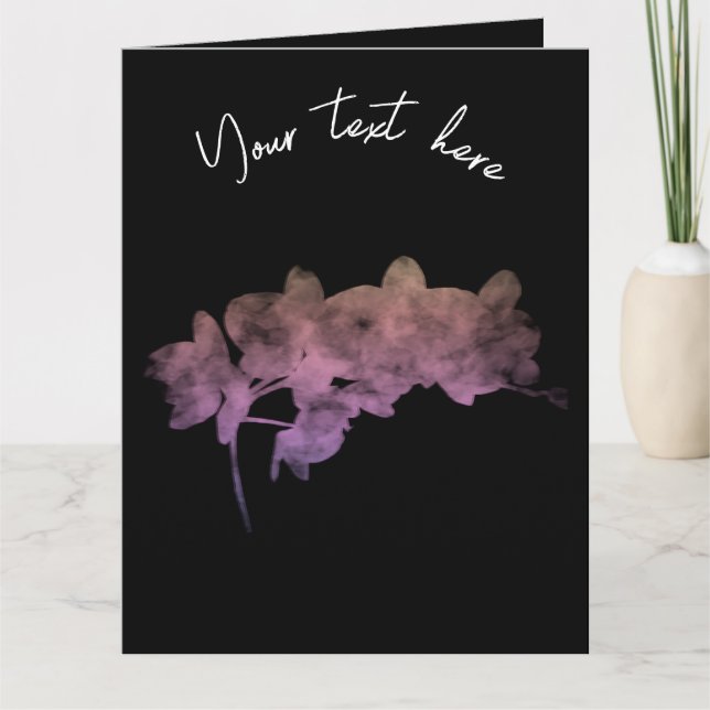 Orchid Ipanema-skugga på mörkens bakgrund Kort (Framsida)