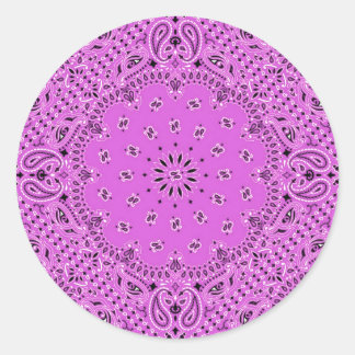 Orchid Lilac Paisley Western Bandana Scarf-utskrif Runt Klistermärke