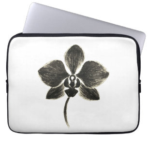 Orchid Line Teckning - Botaniska Laptop sleeve