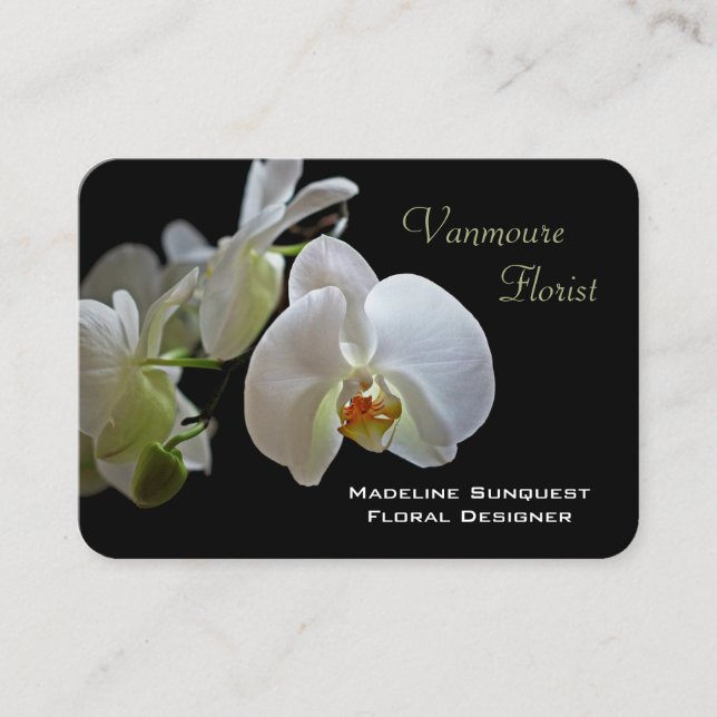 Orchid Luxury Pearl Florist Visitkort (Framsida)