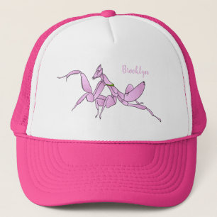 Orchid mantis tecknad illustration keps