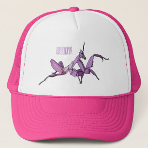 Orchid mantis tecknad illustration keps