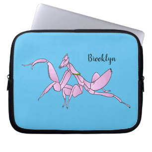 Orchid mantis tecknad illustration laptop fodral