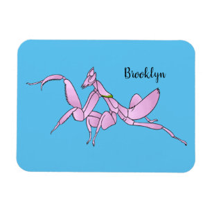 Orchid mantis tecknad illustration magnet