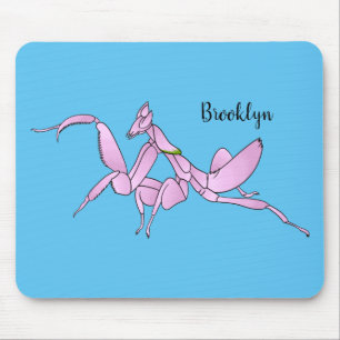 Orchid mantis tecknad illustration musmatta