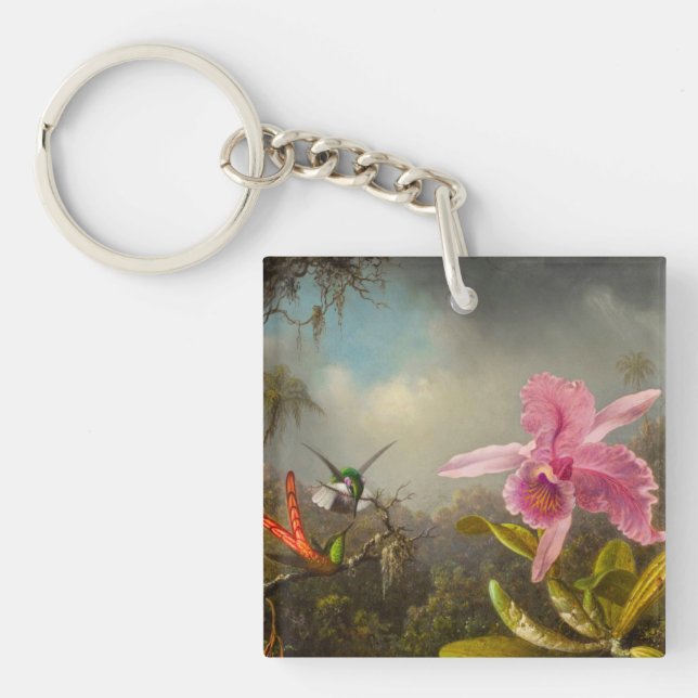 Orchid med två Hummingbird Heade (Framsidan)