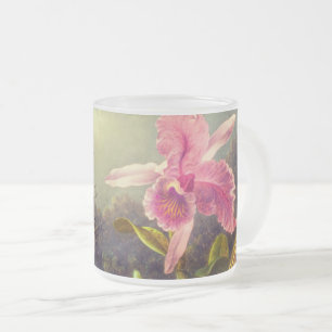 Orchid med två Hummingbird Heade Frostad Glasmugg