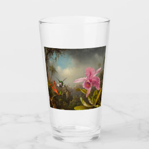 Orchid med två Hummingbird Heade Glaskopp
