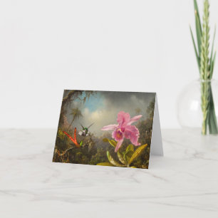 Orchid med två Hummingbird Heade Inbjudan