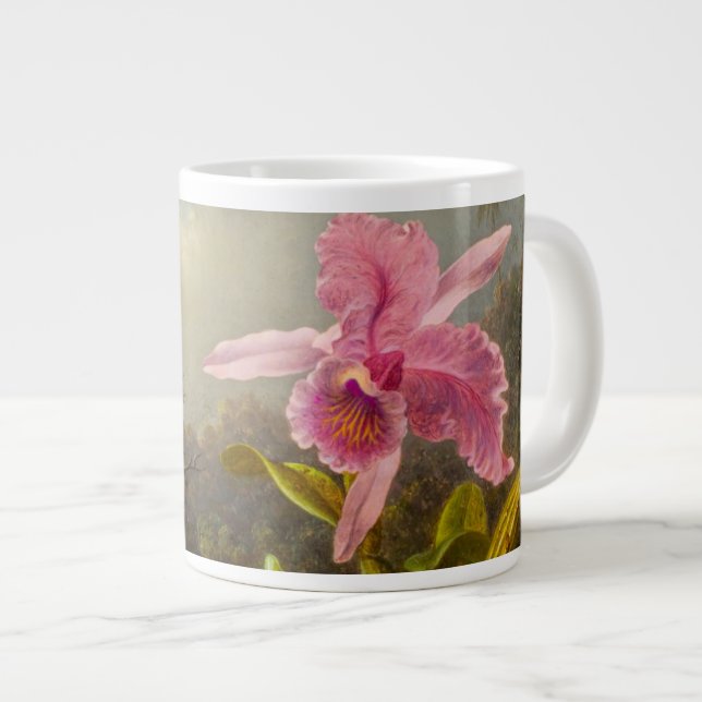 Orchid med två Hummingbird Heade Jumbo Mugg (Framsida höger)
