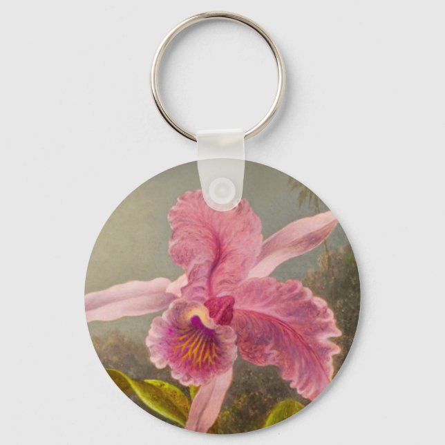 Orchid med två Hummingbird Heade Nyckelring (Framsida)