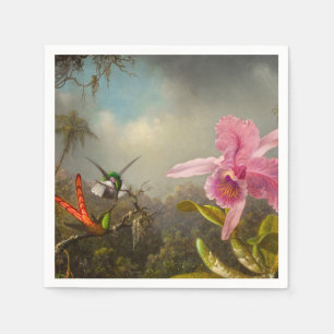 Orchid med två Hummingbird Heade Pappersservett