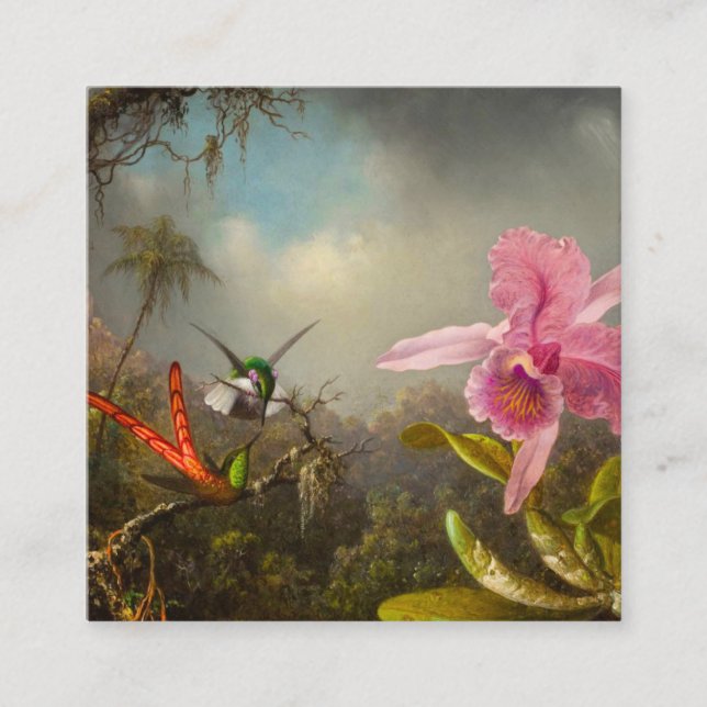 Orchid med två Hummingbird Heade Tilläggskort (Framsida)