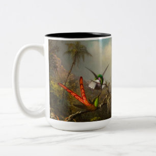Orchid med två Hummingbird Heade Två-Tonad Mugg