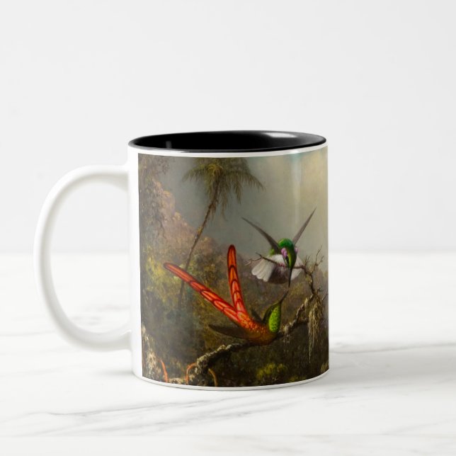 Orchid med två Hummingbird Heade Två-Tonad Mugg (Vänster)
