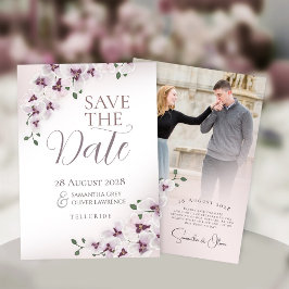 Orchid Minimalist Wedding Save the Date Spara Datumet