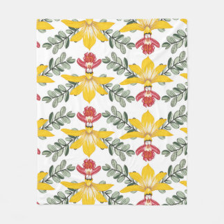 orchid mönster fleecefilt