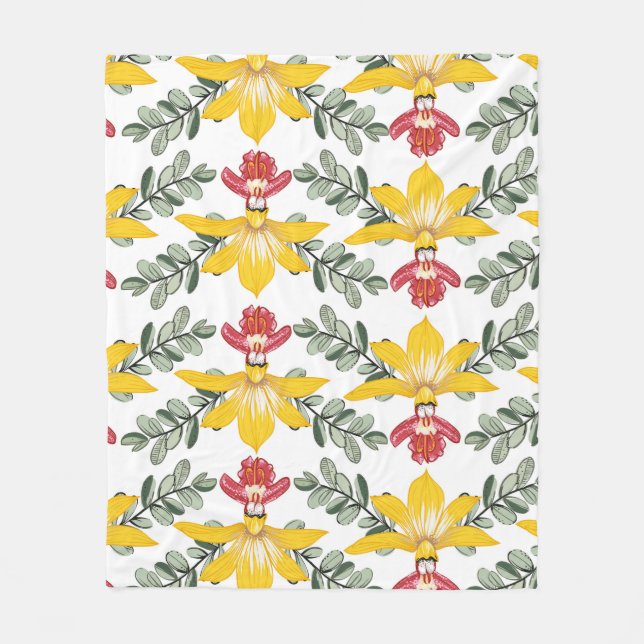 orchid mönster fleecefilt (Framsidan)