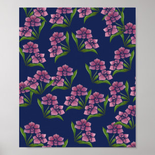 Orchid Mönster Garden of Orchids Art Poster
