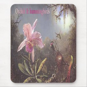 Orchid-n-hummingbirds mousepad musmatta