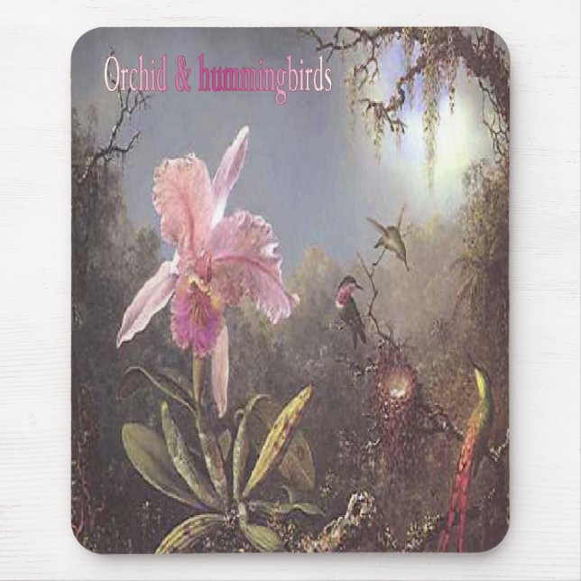 Orchid-n-hummingbirds mousepad musmatta (Framsidan)