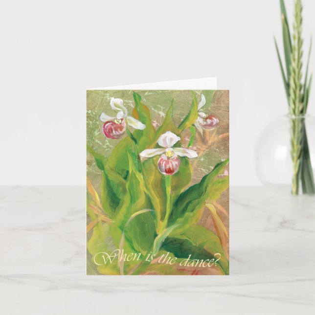 Orchid När är dansen? Anteckningskort (Framsida)
