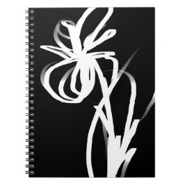 Orchid Noir: Abstrakt Black & White Anteckningsbok
