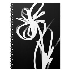 Orchid Noir: Abstrakt Black & White Anteckningsbok
