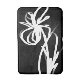 Orchid Noir: Abstrakt Black & White Badrumsmatta