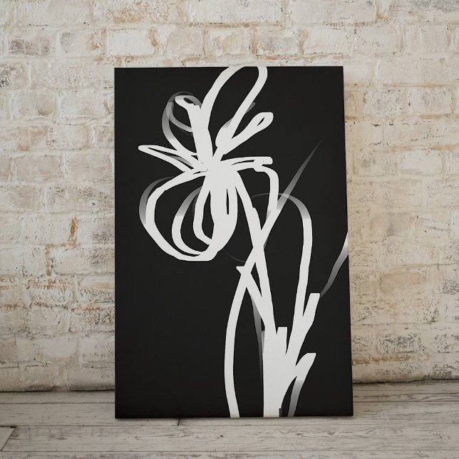 Orchid Noir: Abstrakt Black & White Canvastryck (Skapare uppladdad)