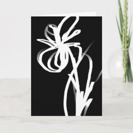 Orchid Noir: Abstrakt Black & White Kort