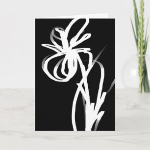 Orchid Noir: Abstrakt Black & White Kort