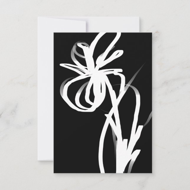 Orchid Noir: Abstrakt Black & White Kort (Framsida)
