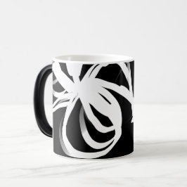Orchid Noir: Abstrakt Black & White Magisk Mugg