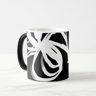 Orchid Noir: Abstrakt Black & White Magisk Mugg