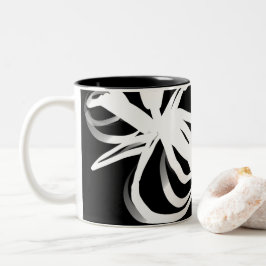 Orchid Noir: Abstrakt Black & White Två-Tonad Mugg