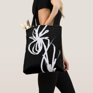 Orchid Noir: Abstrakt Black & White Tygkasse